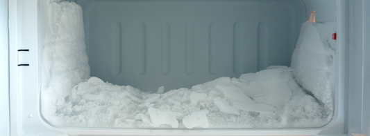 Freezer with a lot of ice buildup