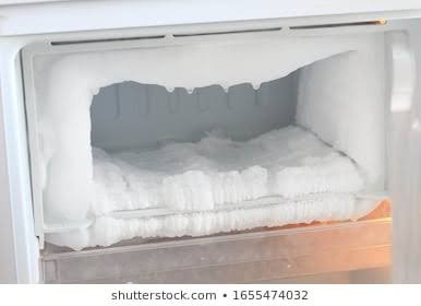 Freezer with a lot of ice buildup